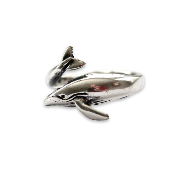 Humpback Whale Ring in Solid Sterling Silver 253