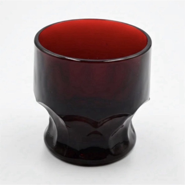 Retro Ruby Red Gem‑Cut Tumblers 5 piece set