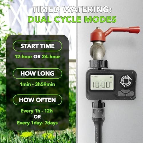 BN LINK Programmable Sprinkler Timer with Rain Delay – Waterproof 1 Outlet