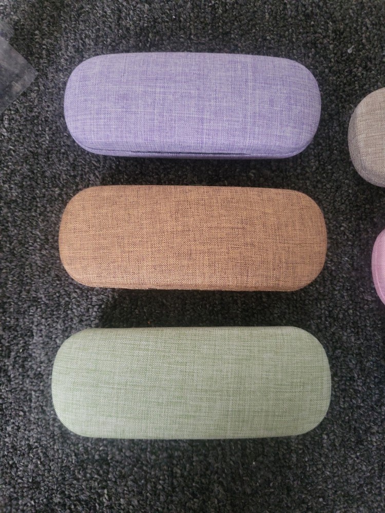 3 Pack- CHZZMS Hard Shell Eyeglasses Case Protector Linen Fabrics Glasses