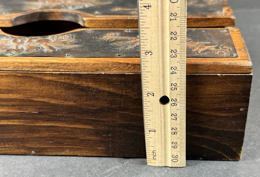 Wood & Copper Decorative Tissue Box Cover