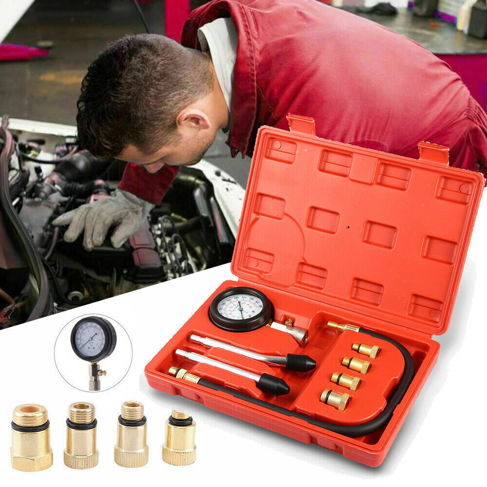 Petrol Engine Cylinder Pressure Tester Car Compression Gauge Test Kit US