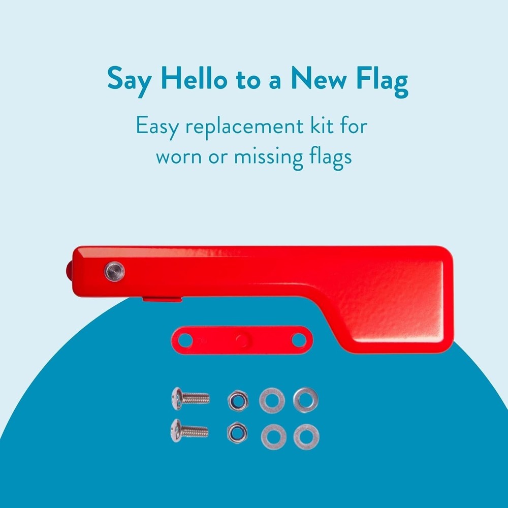 Galvanized Steel Red Mailbox Flag Replacement Kit - Weather Resistant Accessory