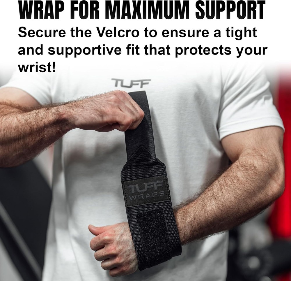 Durable 16" Weightlifting Wrist Wraps with Adjustable Belt Loop System
