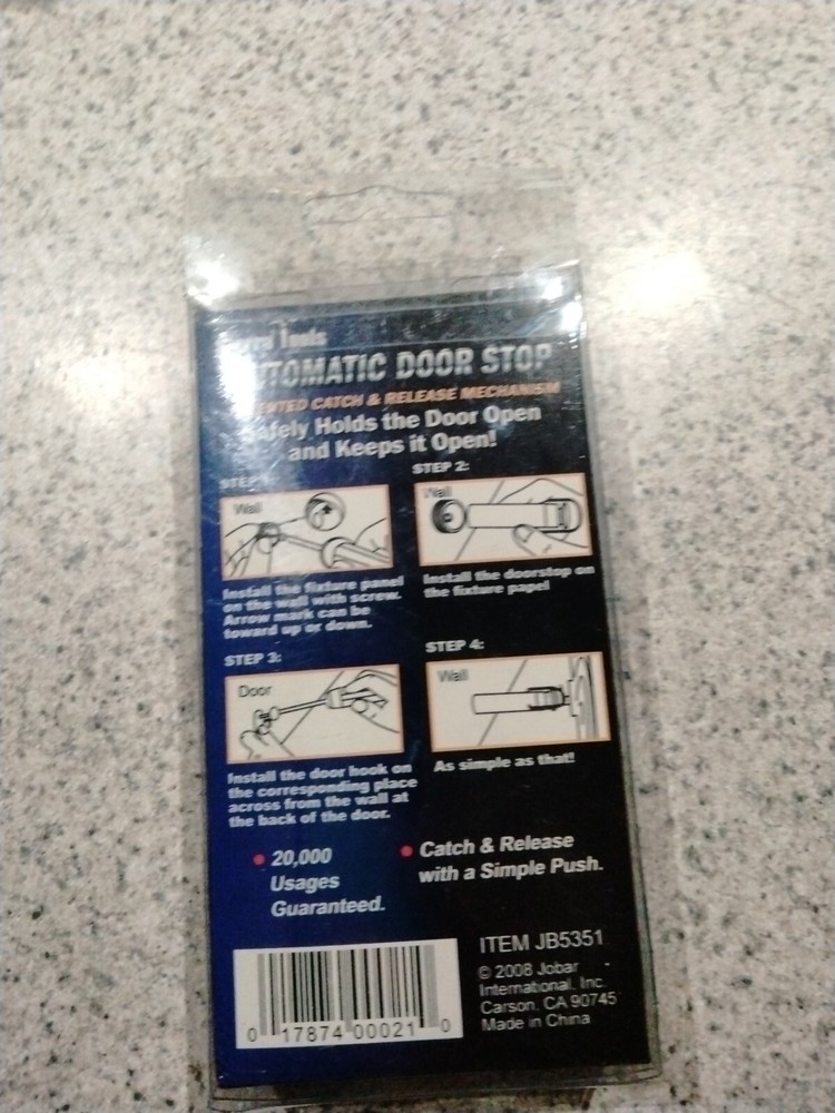 Sierra Tools 82-5351 Fast Installation Automatic Door Stop, Silver
