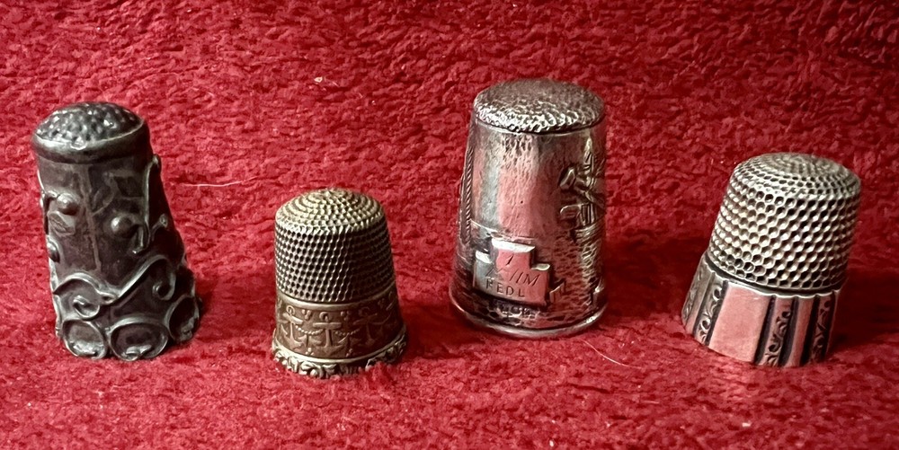 GROUP 4 STERLING ANTIQUE THIMBLES