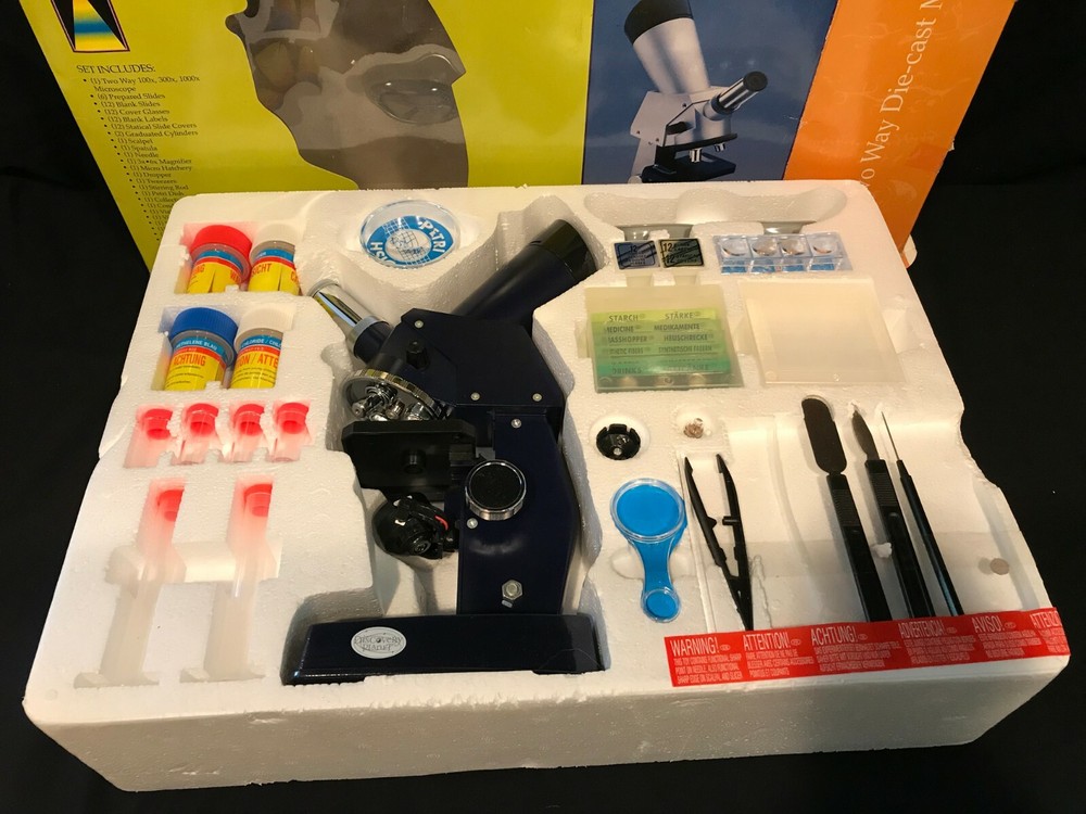 Discovery Planet Two Way Die Cast Microscope Set CD Instructions Homeschooling