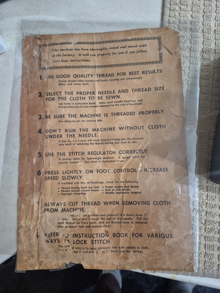 Vintage Sew Easy Model 43 Single thread sewing machine