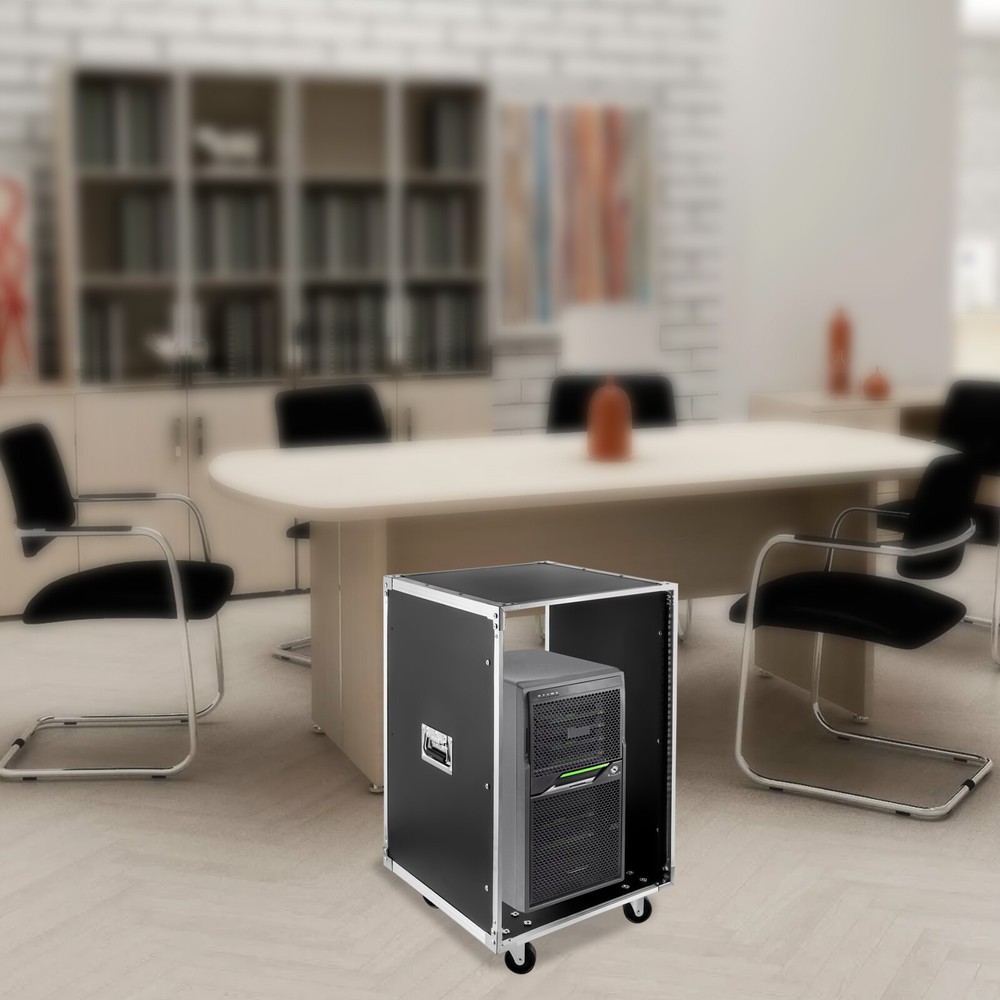 16U Server Rack Open Frame Rolling Network Data Rack 19 inch w/ Casters 4 Post!