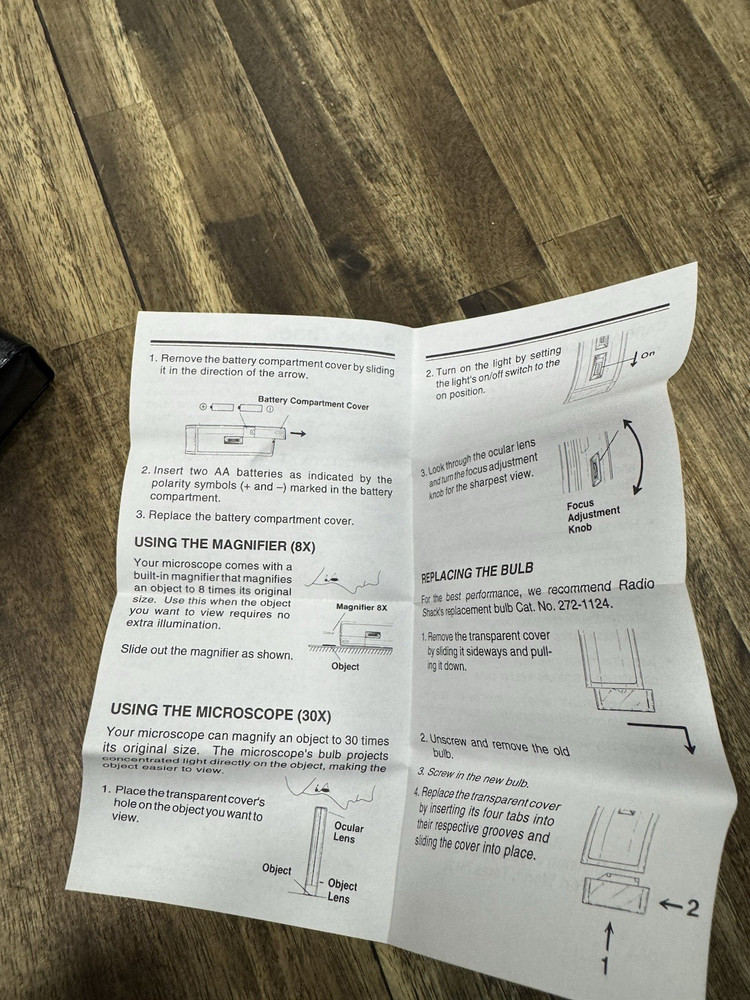 Radio Shack Microscope NIP 30X Illumination