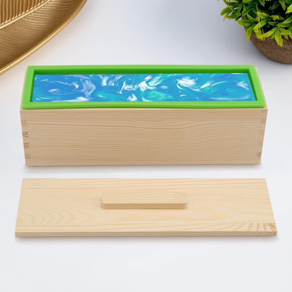 4 PCS 42oz Soap Molds, Rectangular Silicone Soap Making Molds with W...