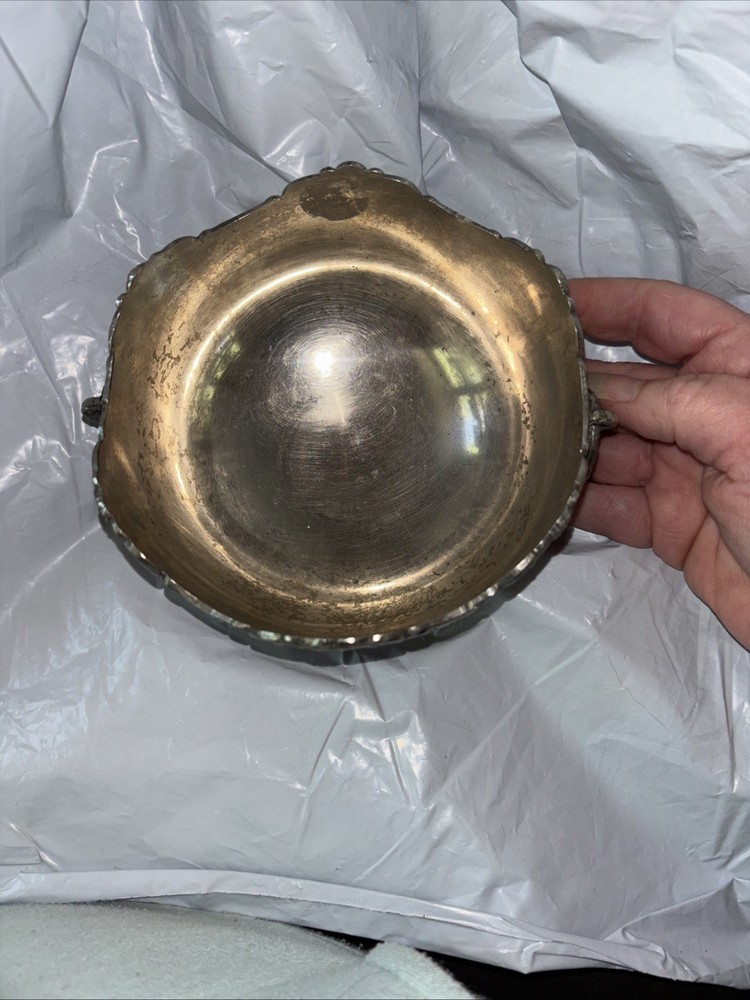 ds silver plated pedestal bowl