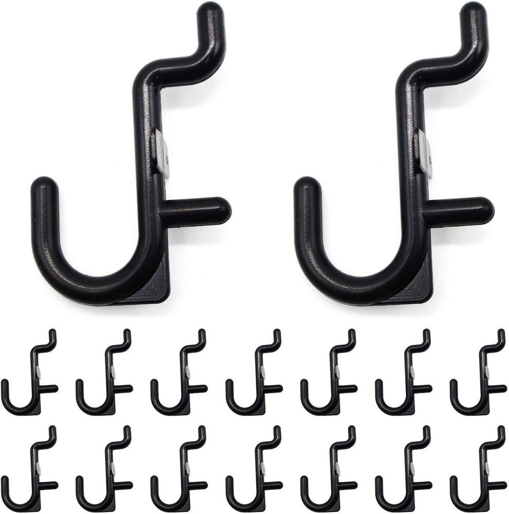 Pegboard Hooks 100-packs J Shape Peg Hooks Black Peg Hook Assortment (100)