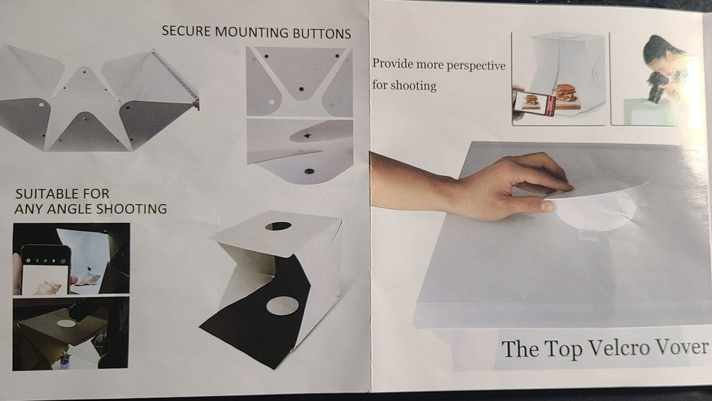 Vivitar 16" Led Lightbox Snap Assembly With USB LED lightbar. 