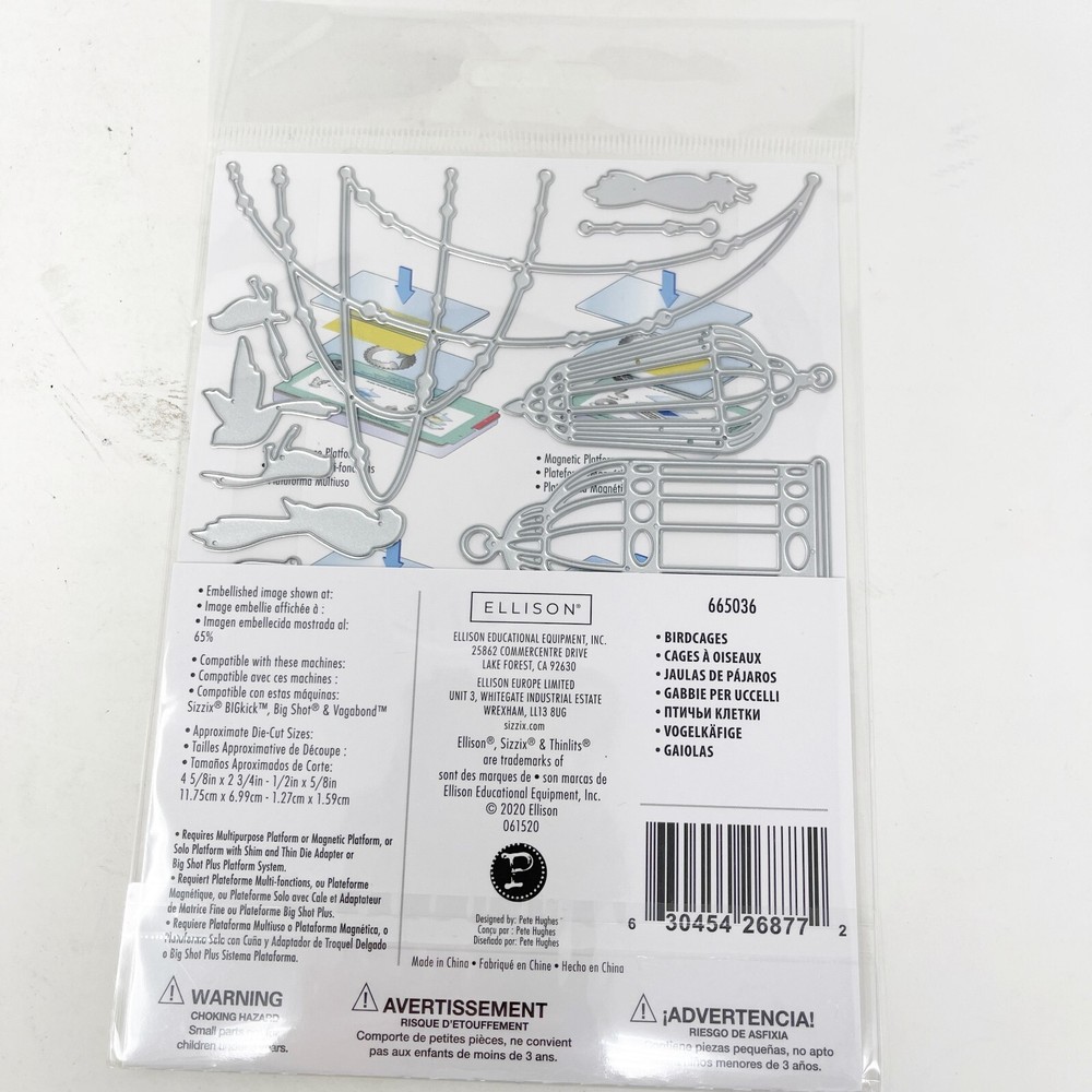 Sizzix Thinlits Bird Cage Cutting Dies Metal Sheets 665039 NEW