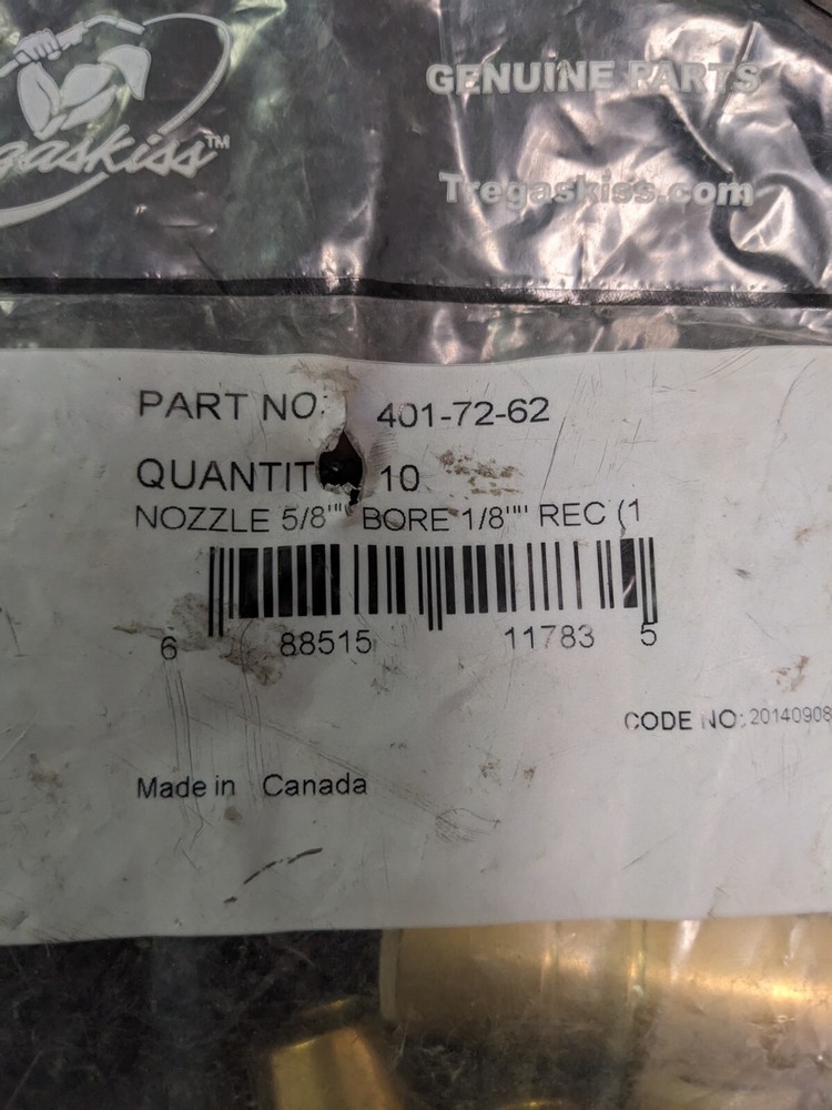 TREGASKISS 401-72-62 MIG NOZZLE, 10EA