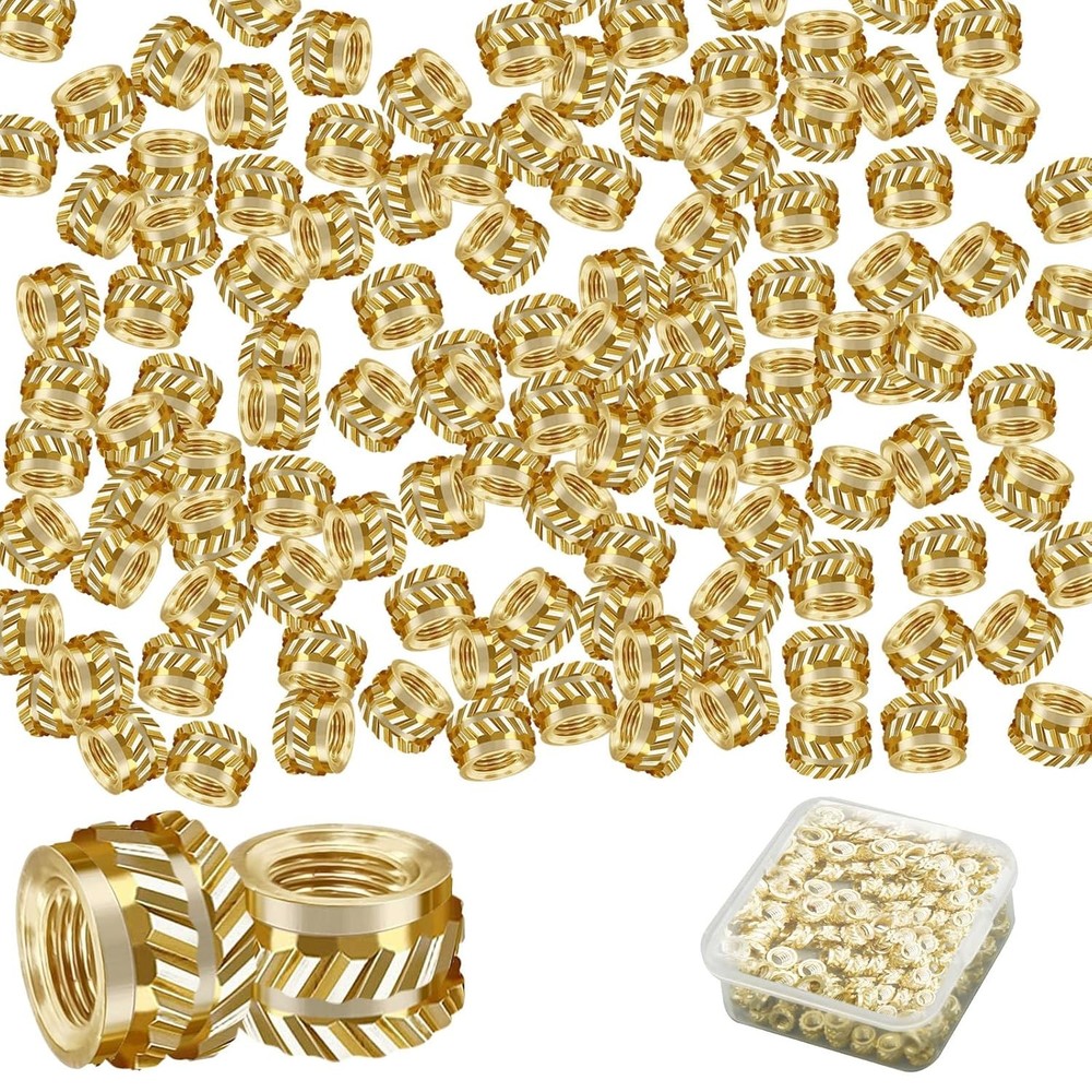 100Pcs M3 Threaded Insert, Heat Set Inserts Brass Nuts
