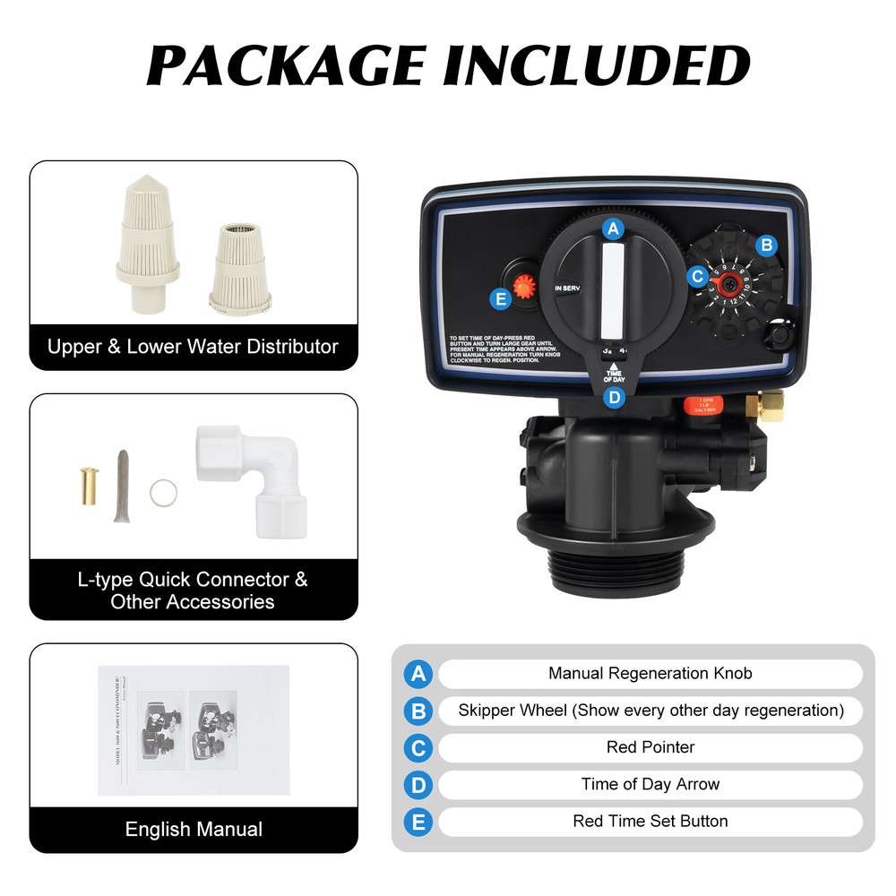 Automatic Fleck 5600 12 Day Control Timer Valve For Water Filter Softener Resin