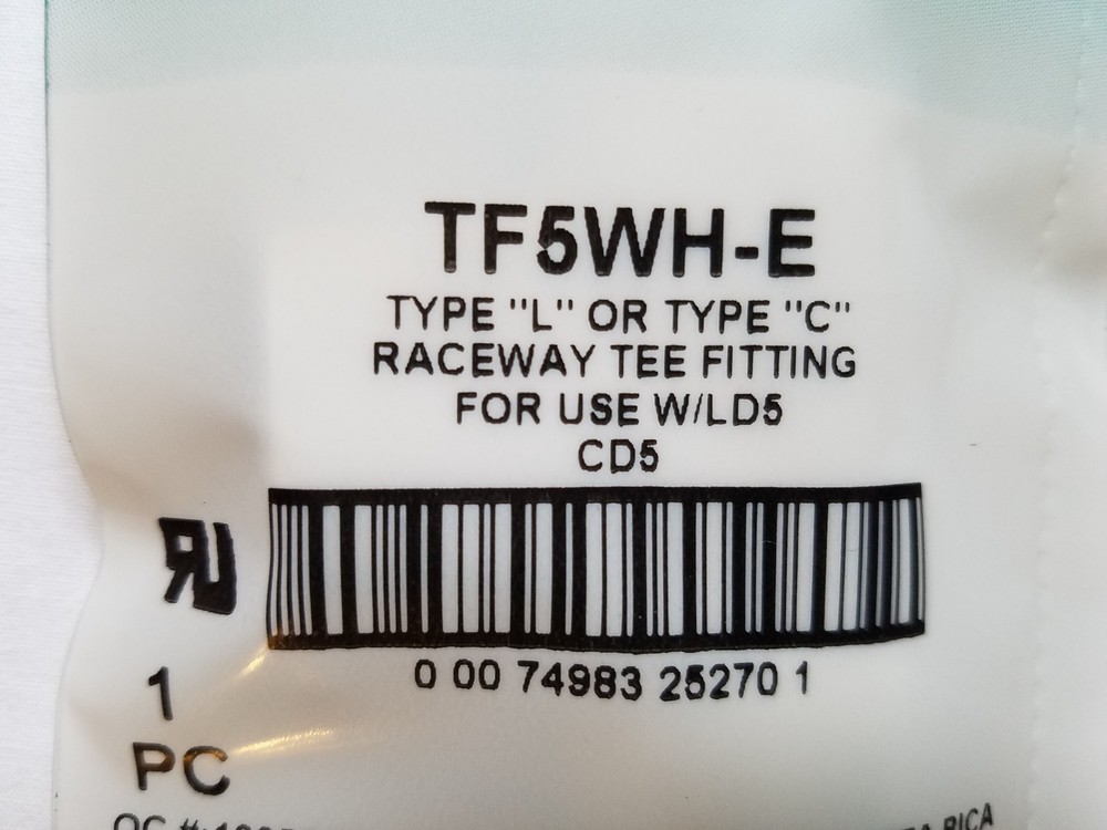 TF5WH-E Panduit LD5 Low Voltage Tee Fitting, White - LOT OF 15