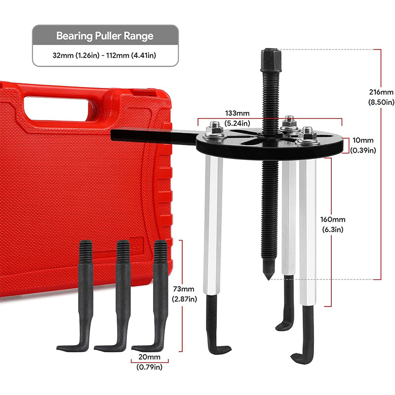 21 in 1 Bearing Puller Set Multifunctional Bearing Removal Tool Three-Jaw Puller
