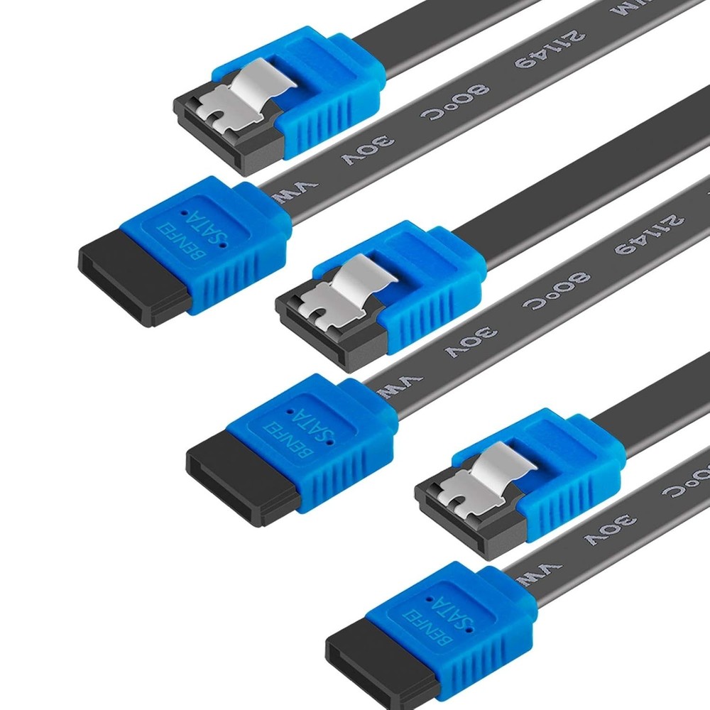 SATA III Data Cable Set - 18-Inch 6Gbps Connectivity with Secure Latching Design