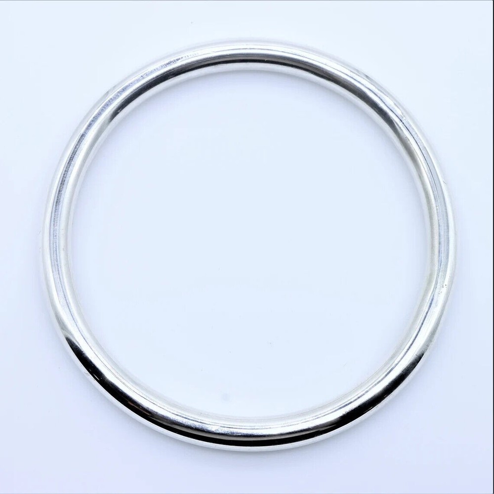 MASSIVE HEAVY 6mm Thick Chunky Solid Sterling Silver Round Bangle Bracelet Plain