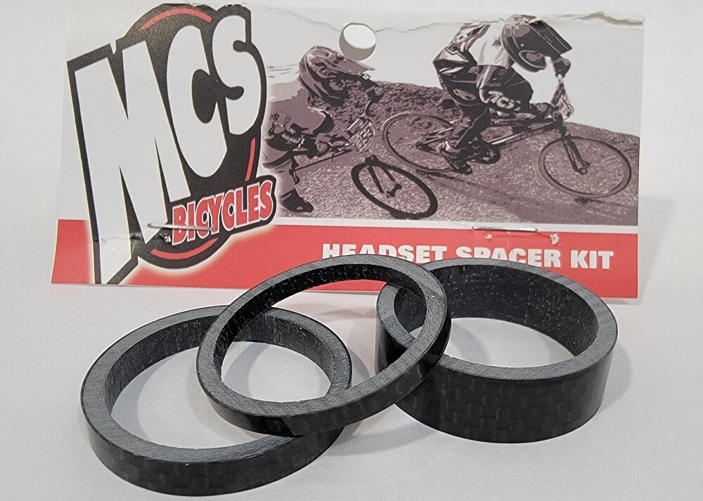 MCS CARBON 1-1/8" HEADSET SPACER KIT (3PACK) CARBON THREAD