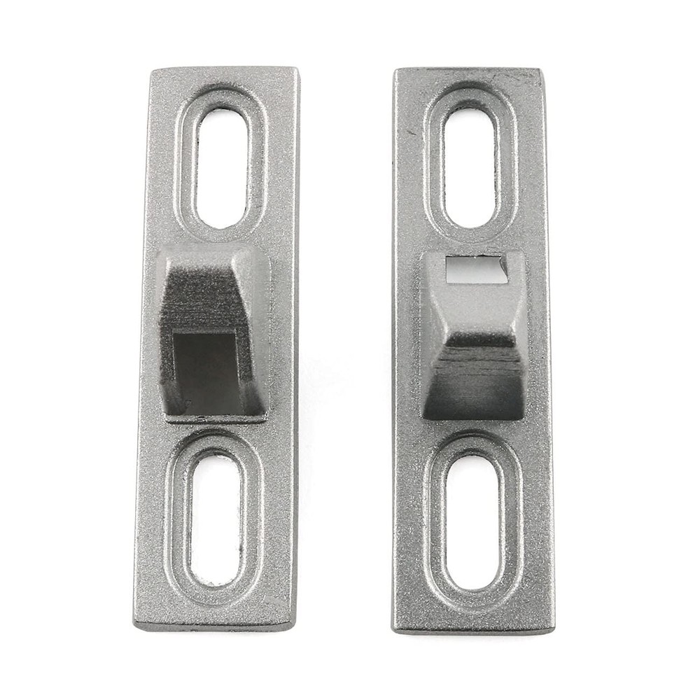 E-outstanding 2 Pcs Sliding Door Keeper Glass Lock Silver
