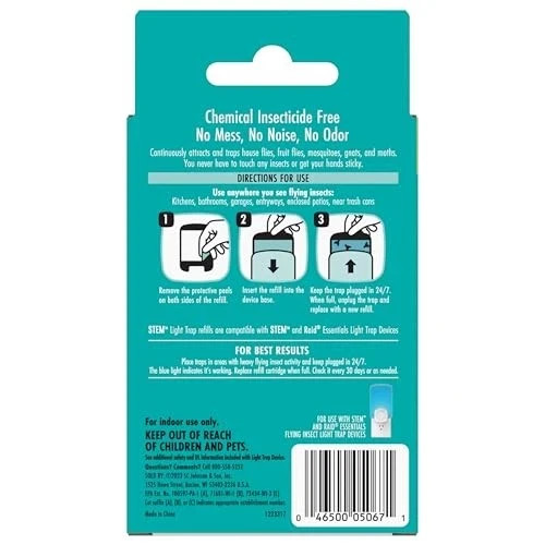 Stem Flying Insect Light Trap Refills 3 Pack (2) Raid Essentials Compatible