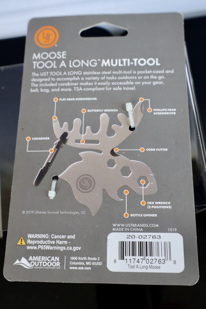 UST Moose Tool-a-Long Multi-Tool – Stainless Pocket Gadget Reindeer Shape NEW