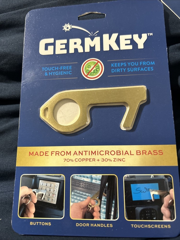 Germ Key - Solid Brass Antimicrobial GermKey - Touch Tool - New in package