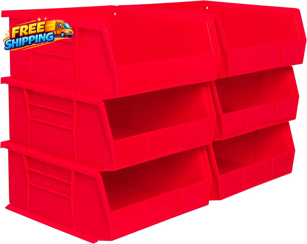 30235 Akrobins Plastic Storage Bins Space-Saving Stackable Bins for Garage