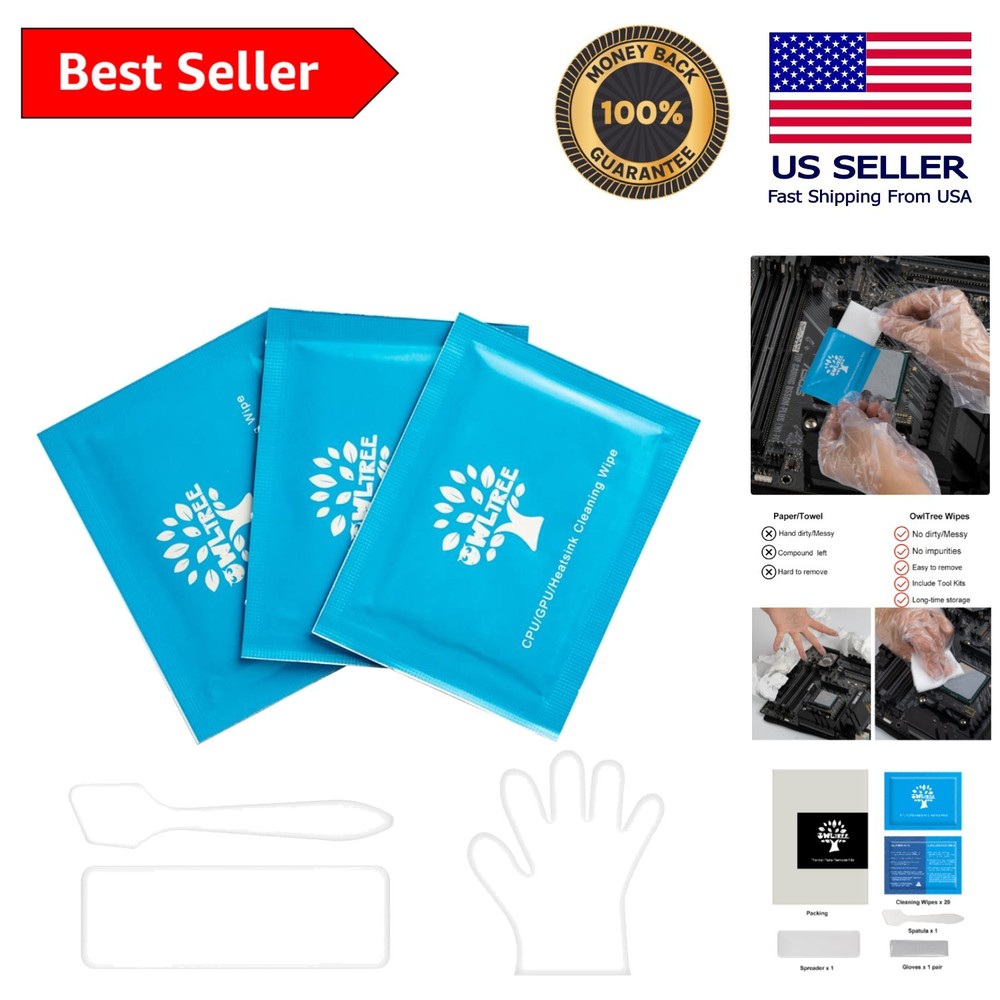 Large Cleaning Wipes Kit for Efficient CPU, GPU & Heatsink Thermal Application