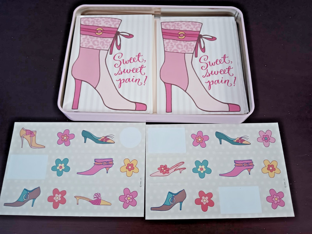 Hallmark Shoebox Pink Ensemble Set 11 Notes Envelopes Stickers & Tin