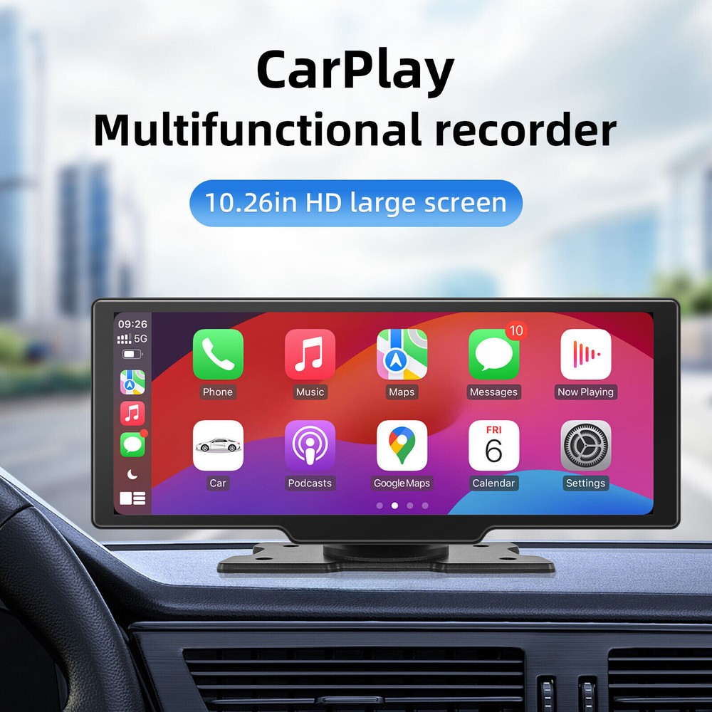 Car DVR Video Wireless 10.26'' Dash Camera Carplay & Android Auto Touch Screen