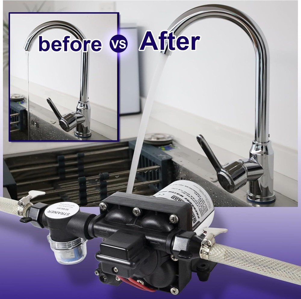 RV Water Pump 12 Volt DC 3.0GPM 55PSI for Shurflo 4008-101-A65