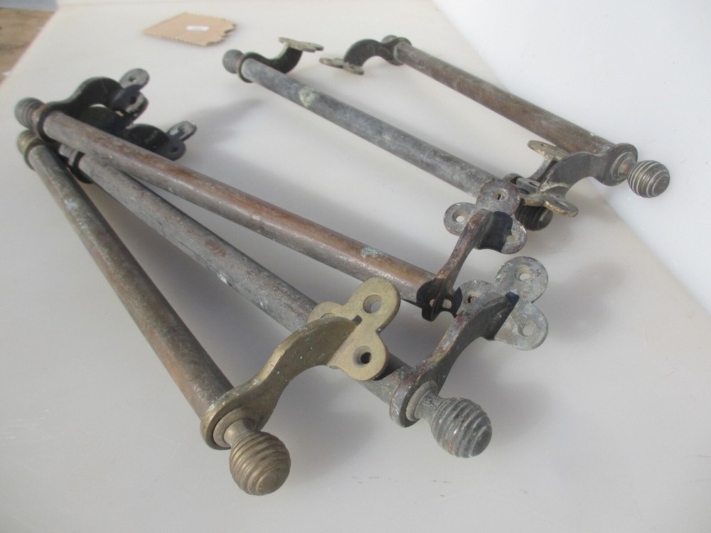 Victorian Brass Sash Window Bar Lift Old Trunk Handle Pull Antique Beehive 15"