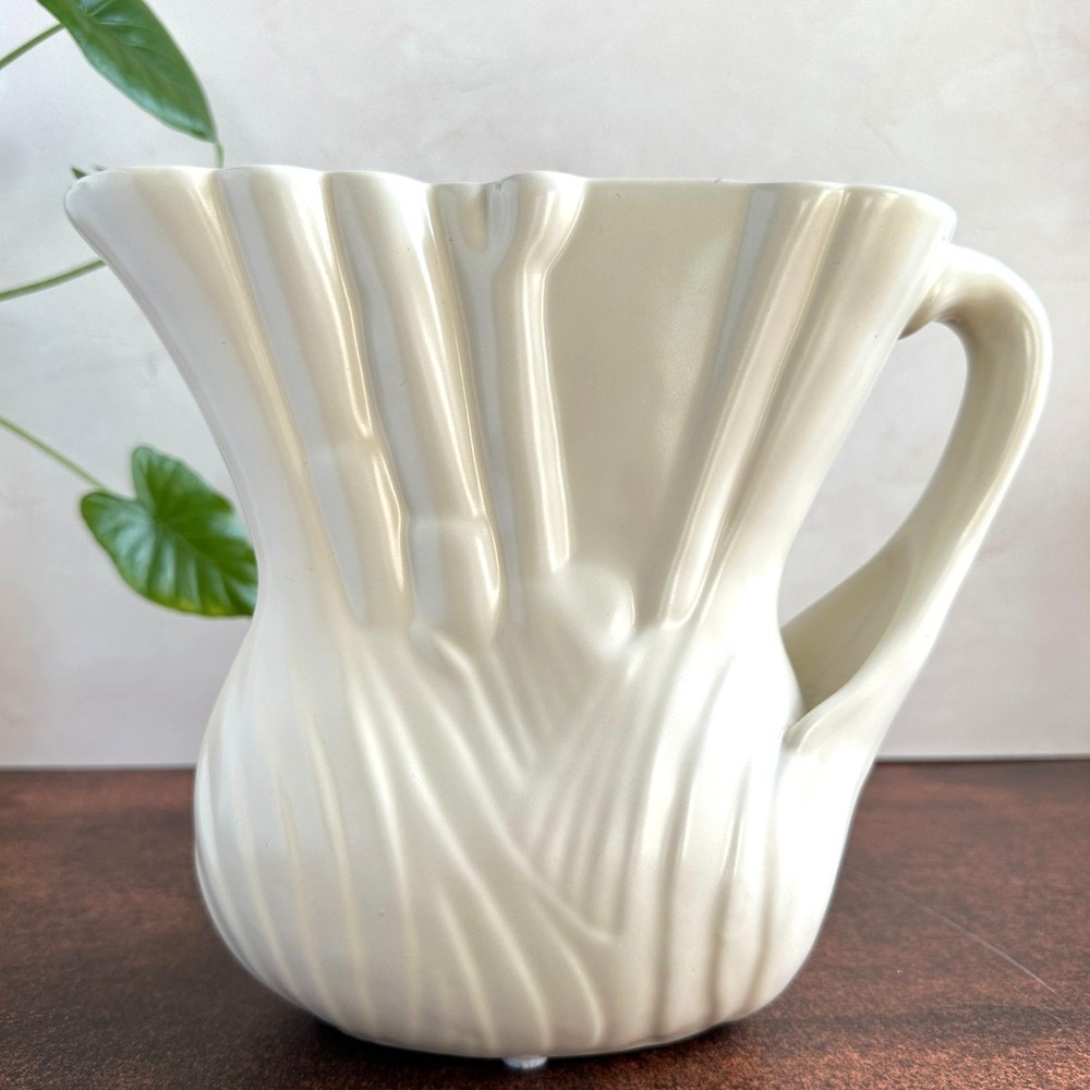 Crate & Barrel Ivory Ceramic Stoneware Pitcher By B. Eigen 8x9 NWT