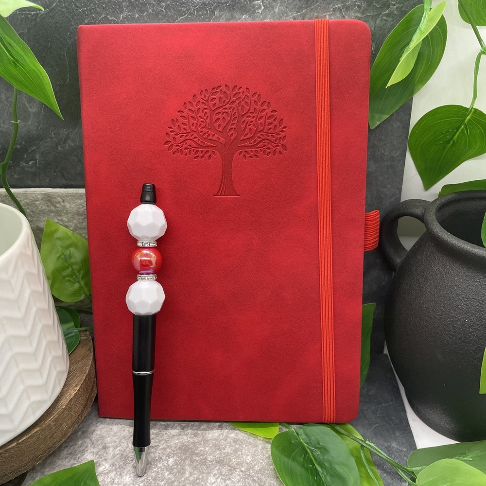 5.7 X 8" Leather Journal Lined 160 Pages Diary Notebook & Matching Pen Bundle 28