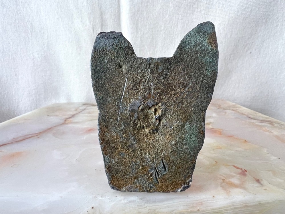 Antique Solid Bronze Bulldog Head Architectural Mount c1900