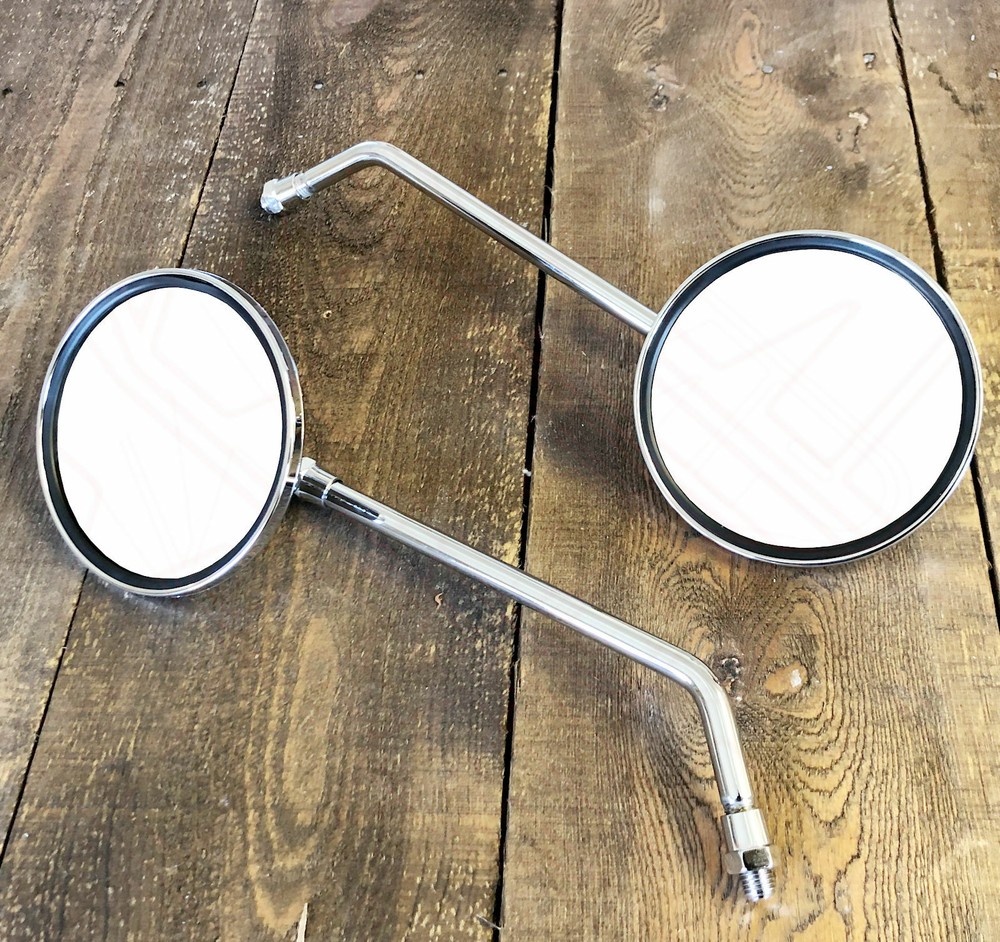 Left Right Round Mirror Pair Mirrors Chrome For Yamaha SRV250 1992-1997