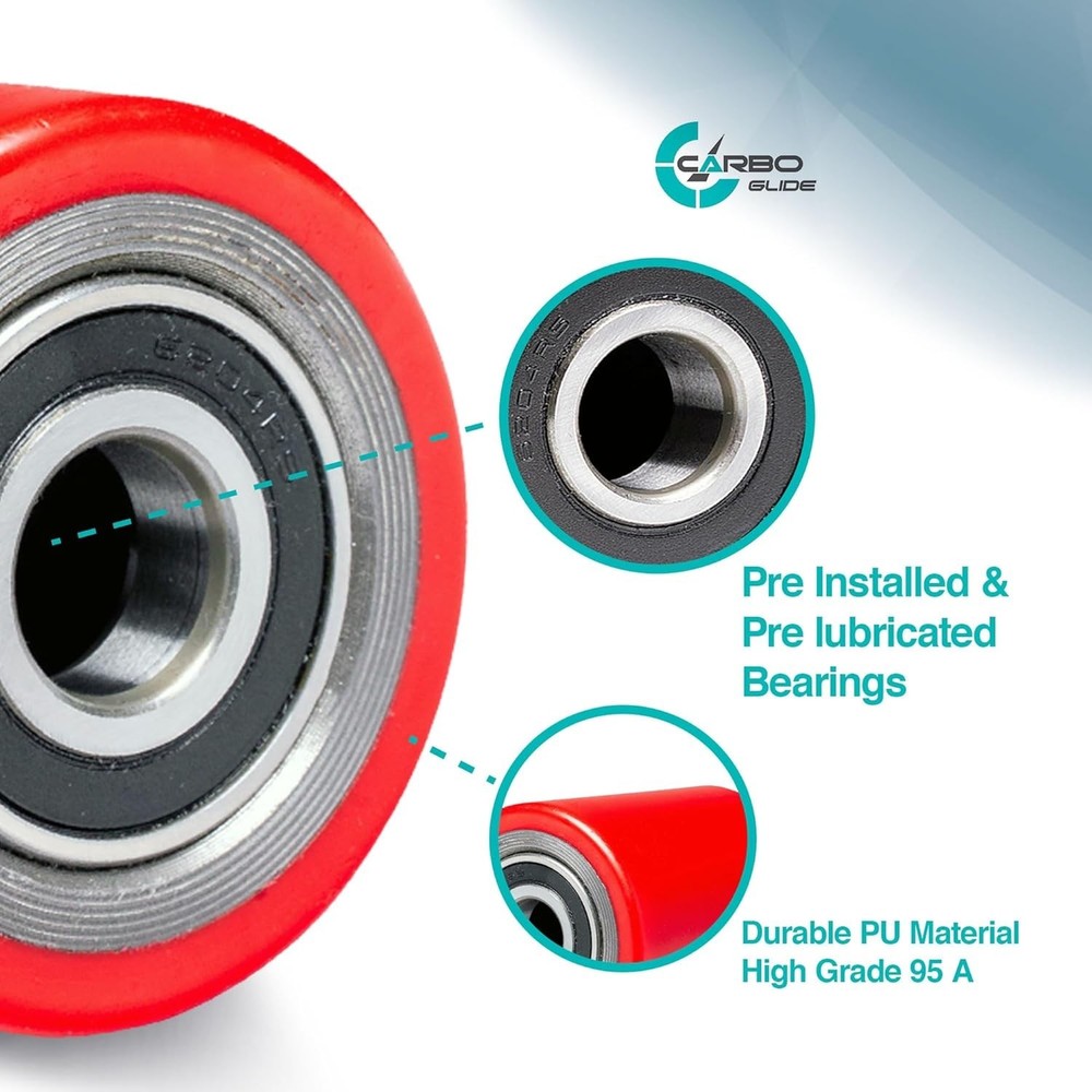 Durable Replacement Wheels for Pallet Jack with Heavy-Duty Polyurethane Design