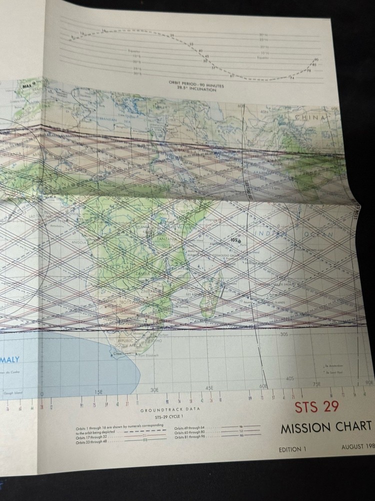 STS-29 MISSION CHART NASA Space Shuttle Mission Chart