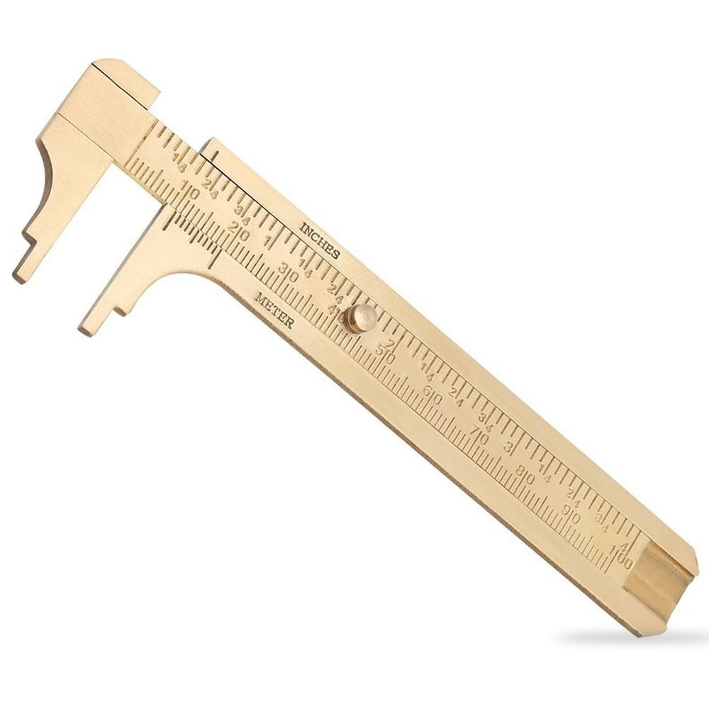 Brass Pocket Caliper with Double Scale Sliding Gauge Bead Measuring Tool Mill...