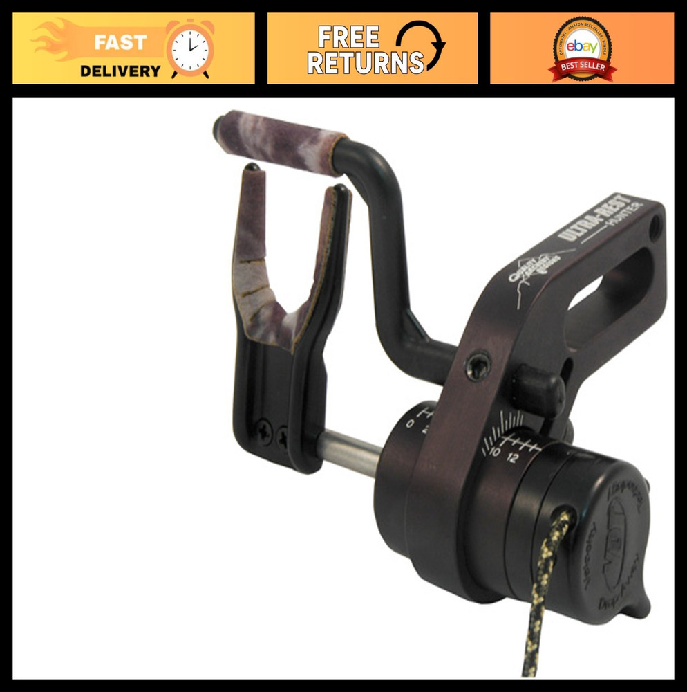 UltraRest Hunter Black Left Hand Bow Rest - Adjustable, Lightweight, Precision D