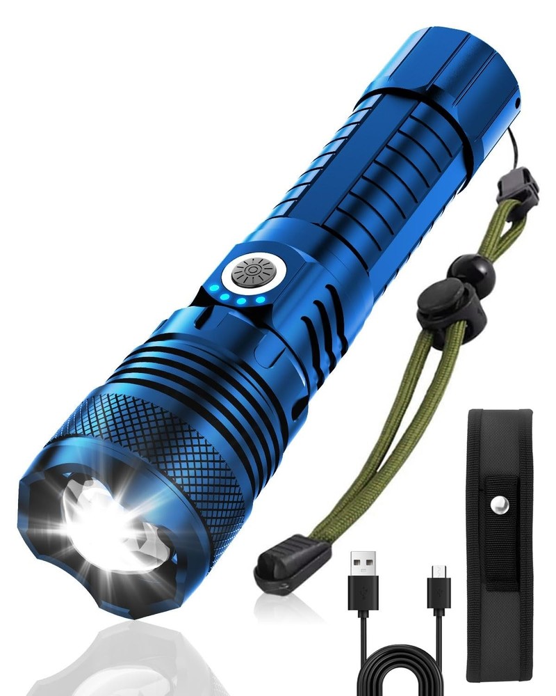 Victoper Blue LED Flashlights, High Powered Lumens 1 PACK, P50