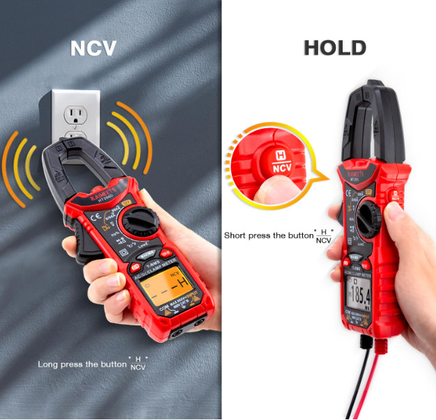 HT206D Digital Clamp Meter T-RMS Multimeter AC/DC Voltage Tester