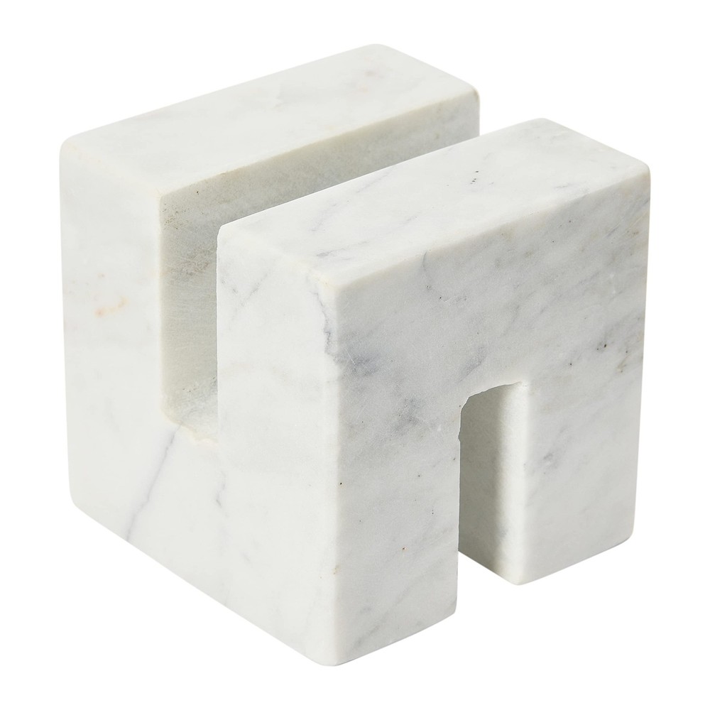 Creative Co-Op Contemporary Marble Cookbook Stand, White
