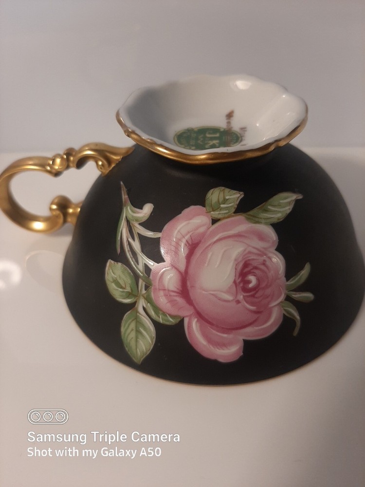 Western Germany J K Decorblackwith Rose Teacup