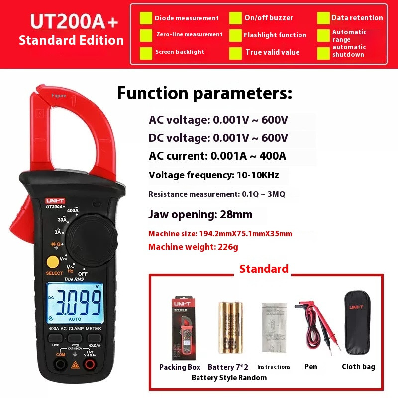 Digital Clamp Meter True RMS Intelligent High Precision AC/DC Multimeter